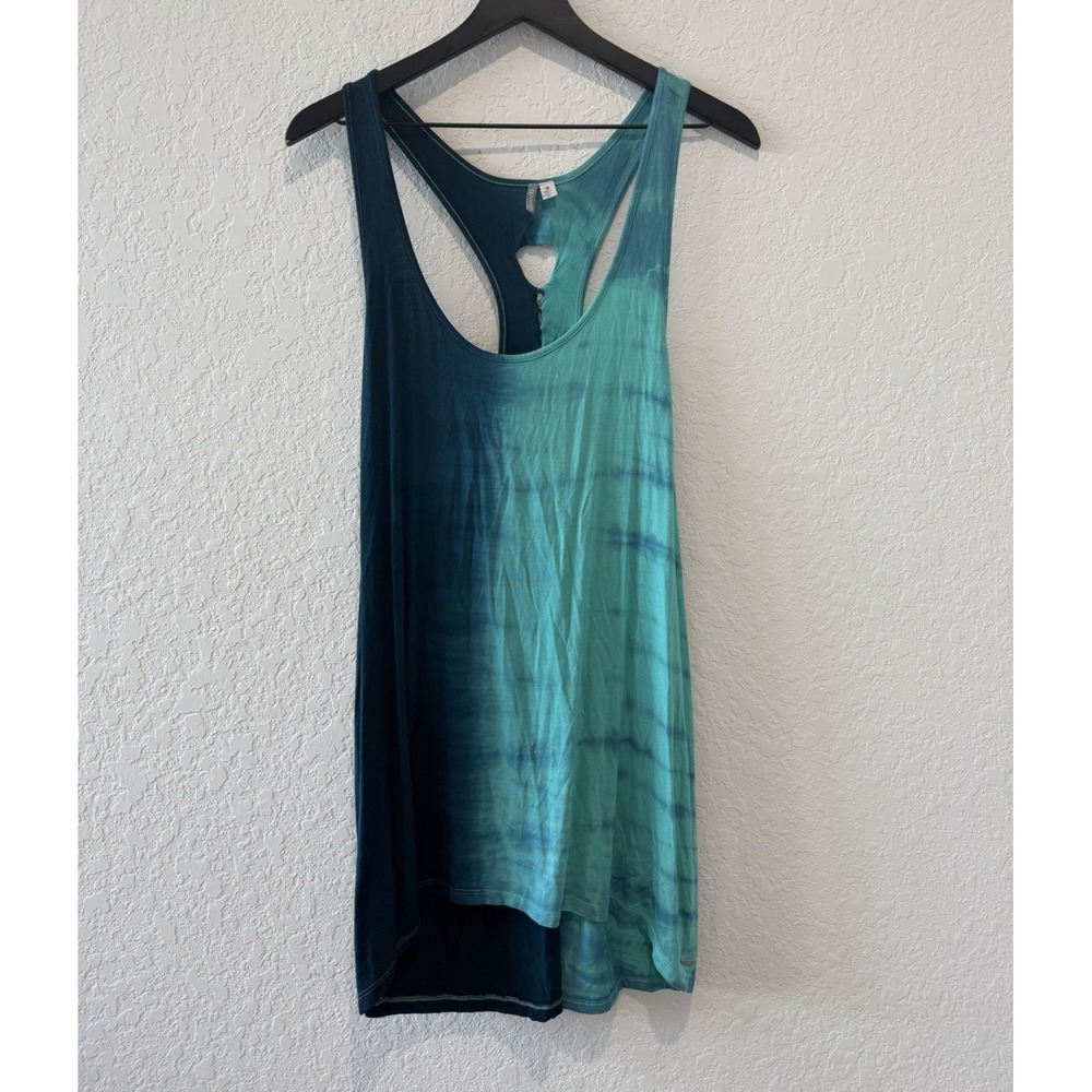 Rip Curl Women's L Blue/Green Tie-Dye Racerback Tank Top Scoop Neck Lightweight